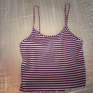 Red and white Crop Top